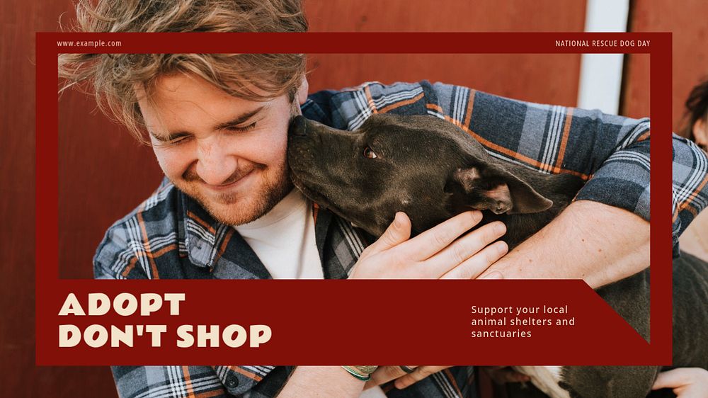 Rescue dog day blog banner template, editable text & design