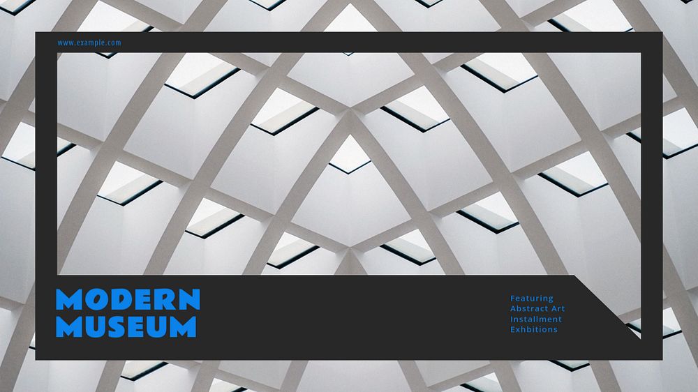 Modern museum blog banner template, editable text & design