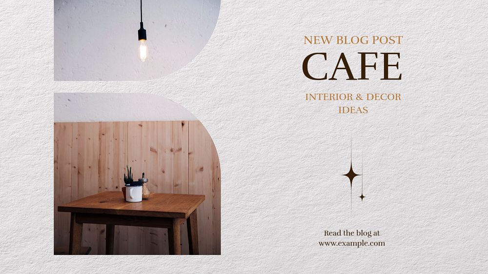 Cafe interior Facebook cover template, editable design