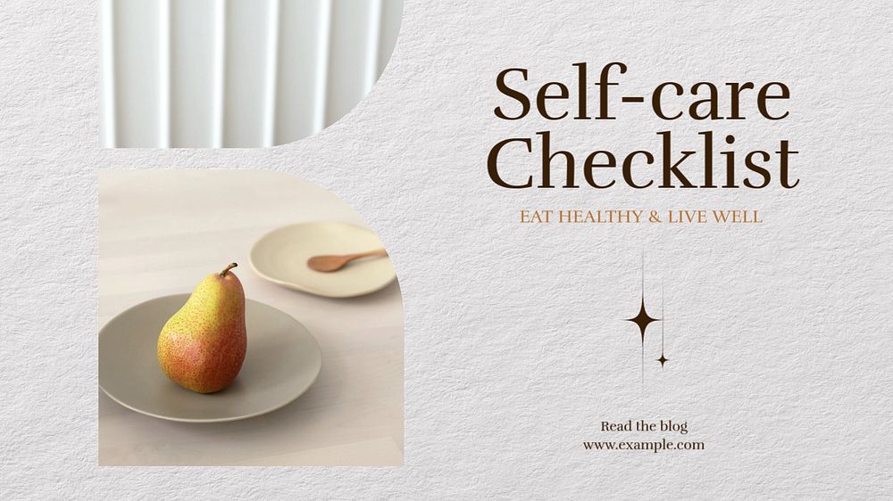 Self-care checklist Facebook cover template, editable design