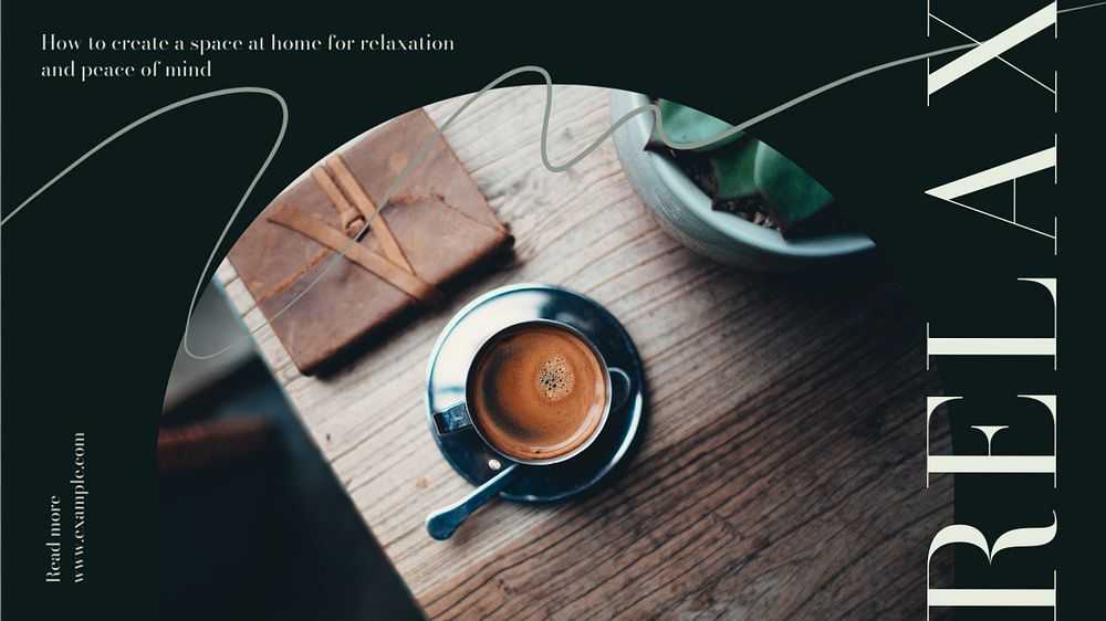 Relax at home blog banner template, editable design