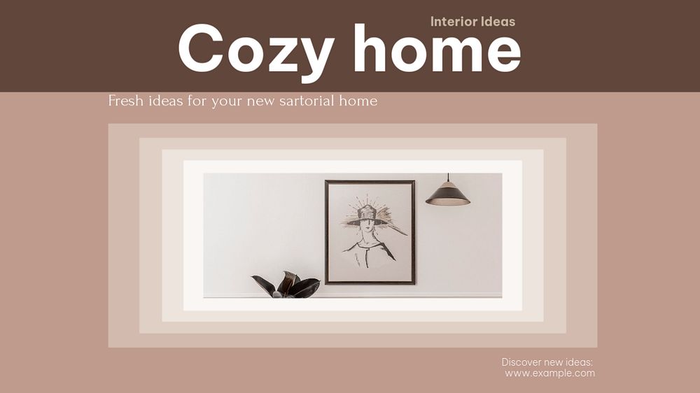 Home interior ideas blog banner template, editable design