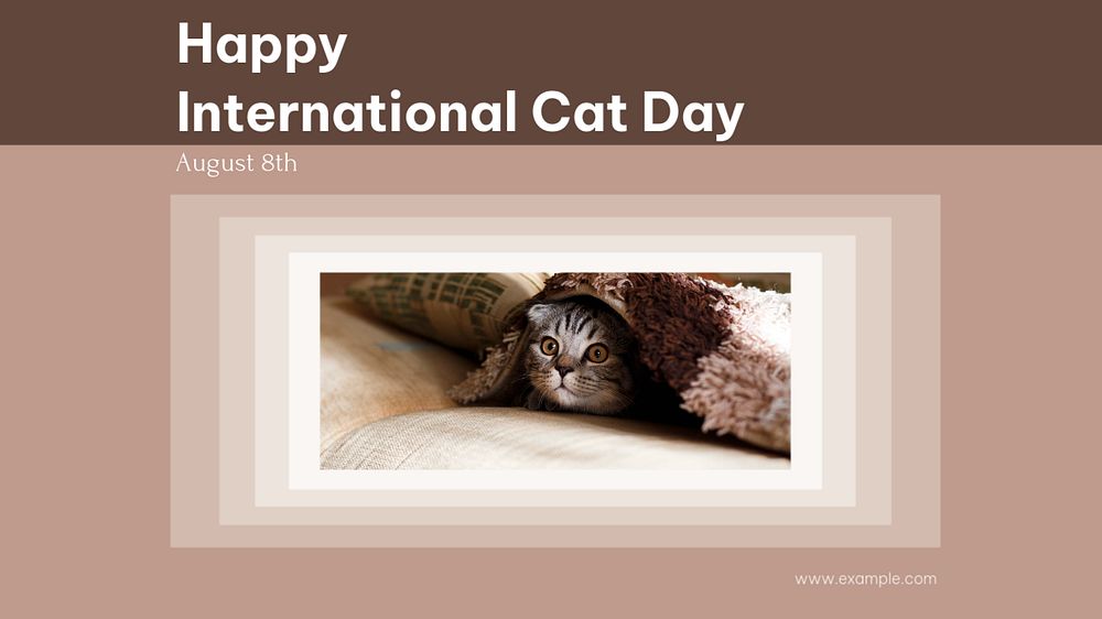 Cat day blog banner template, editable design