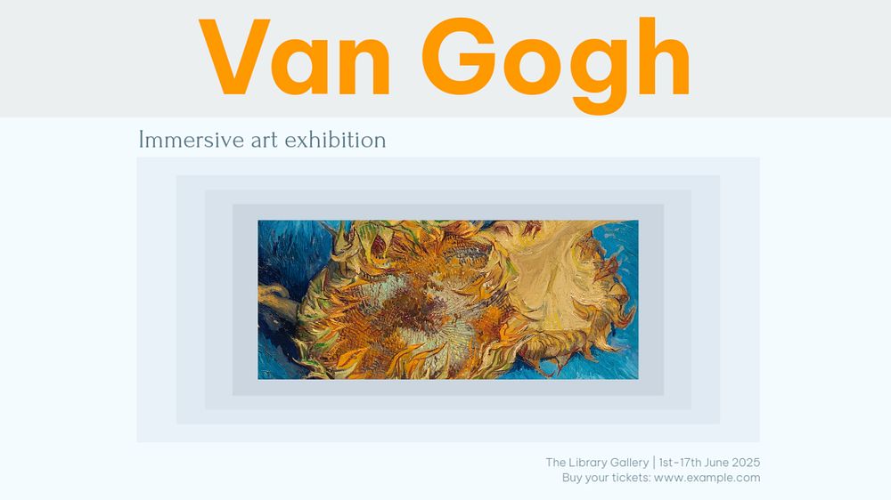 Van Gogh exhibition blog banner template, editable design