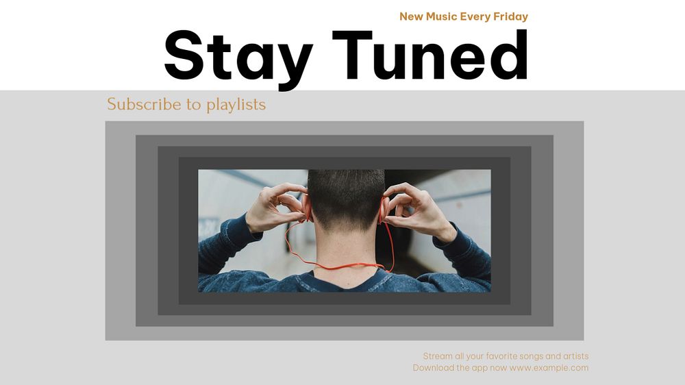 Stay tuned blog banner template, editable design