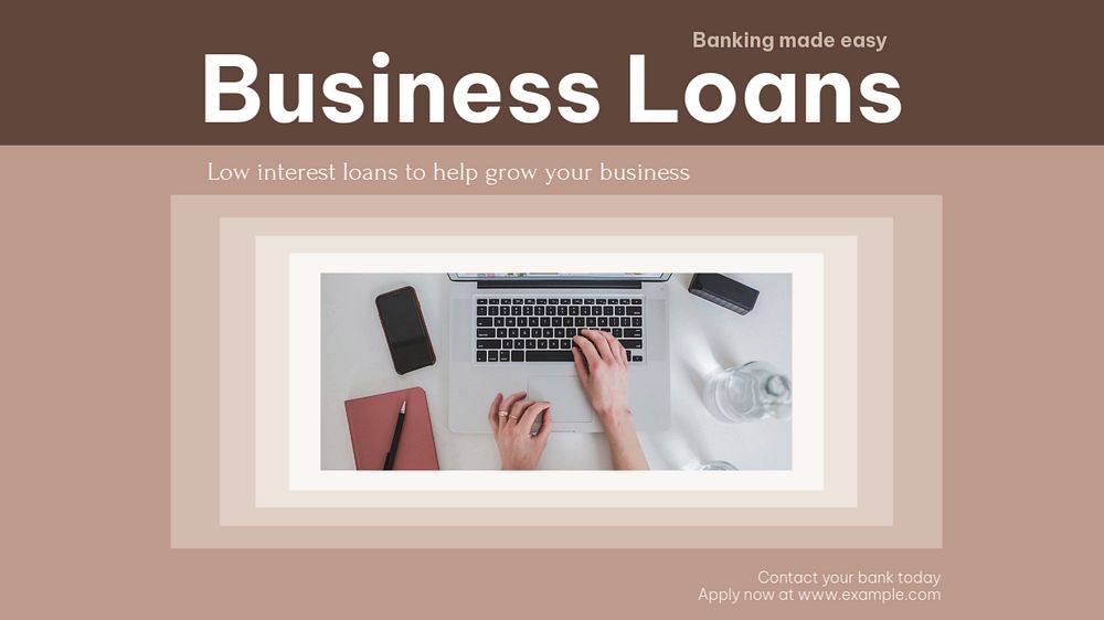 Business loans blog banner template, editable design