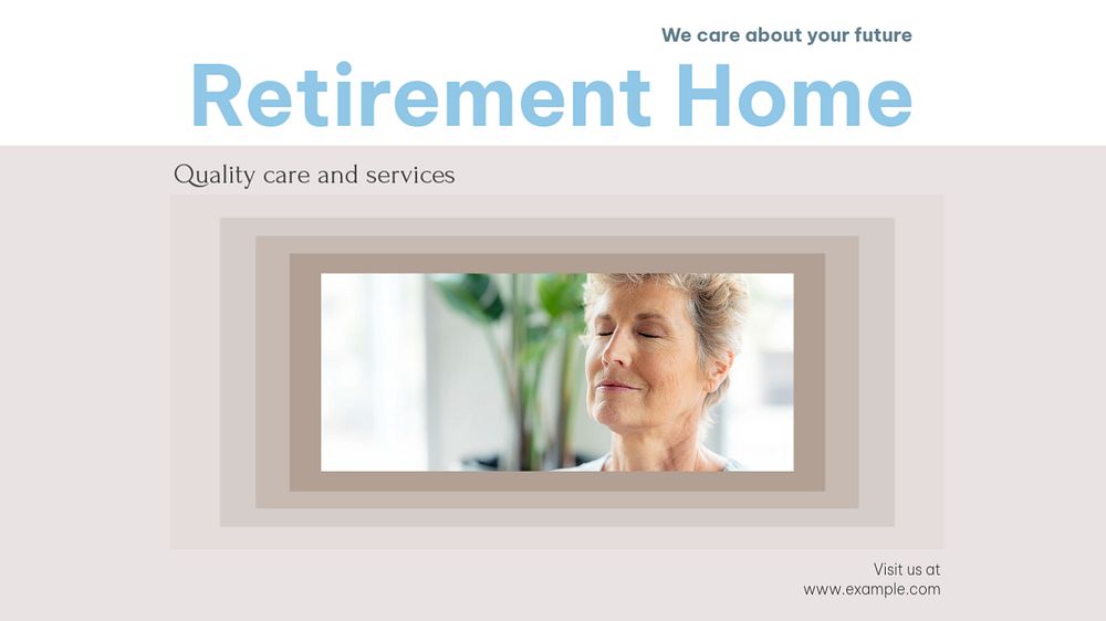 Retirement home blog banner template, editable design