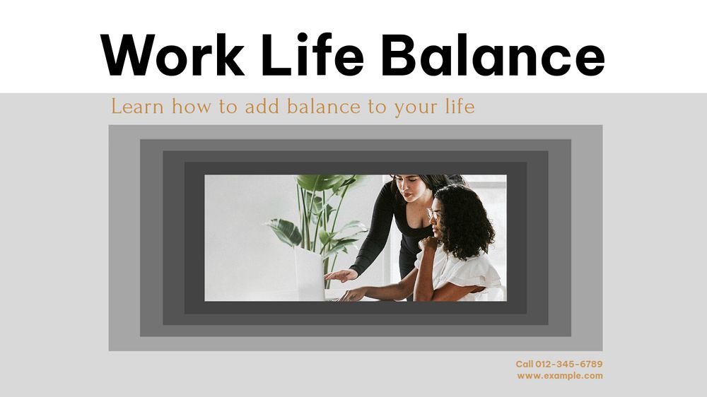 Work life balance blog banner template, editable design