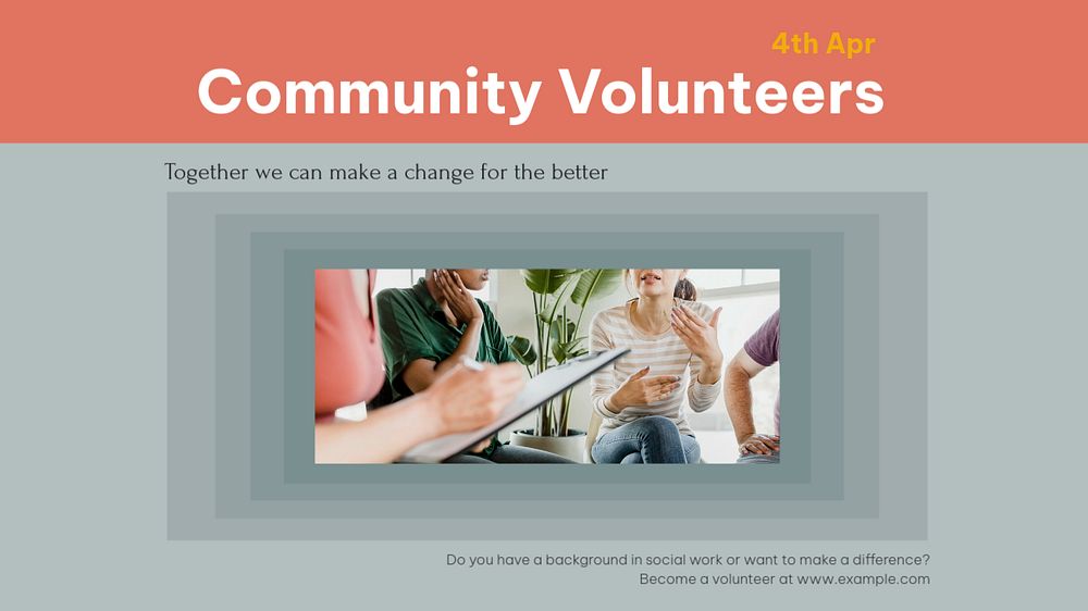 Community volunteers blog banner template, editable design