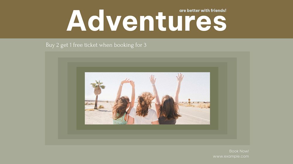 Adventure blog banner template, editable design