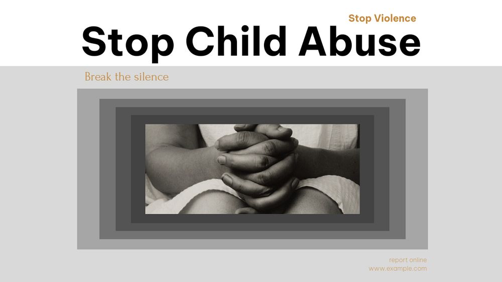 Child abuse blog banner template, editable design