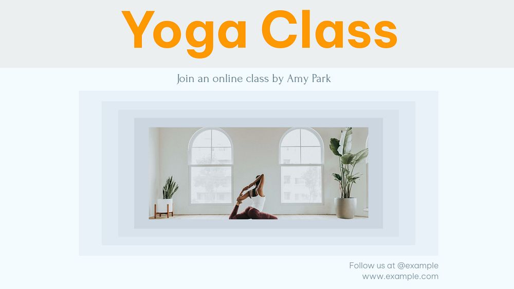 Yoga class advertisement blog banner template, editable design