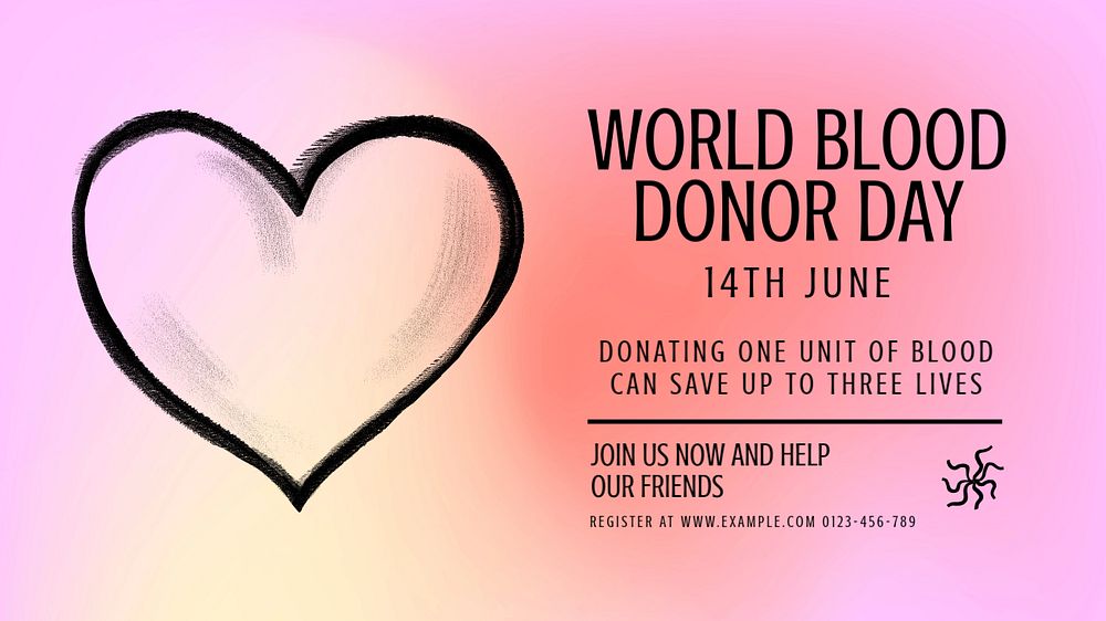 Blood donor day blog banner template, editable text & design