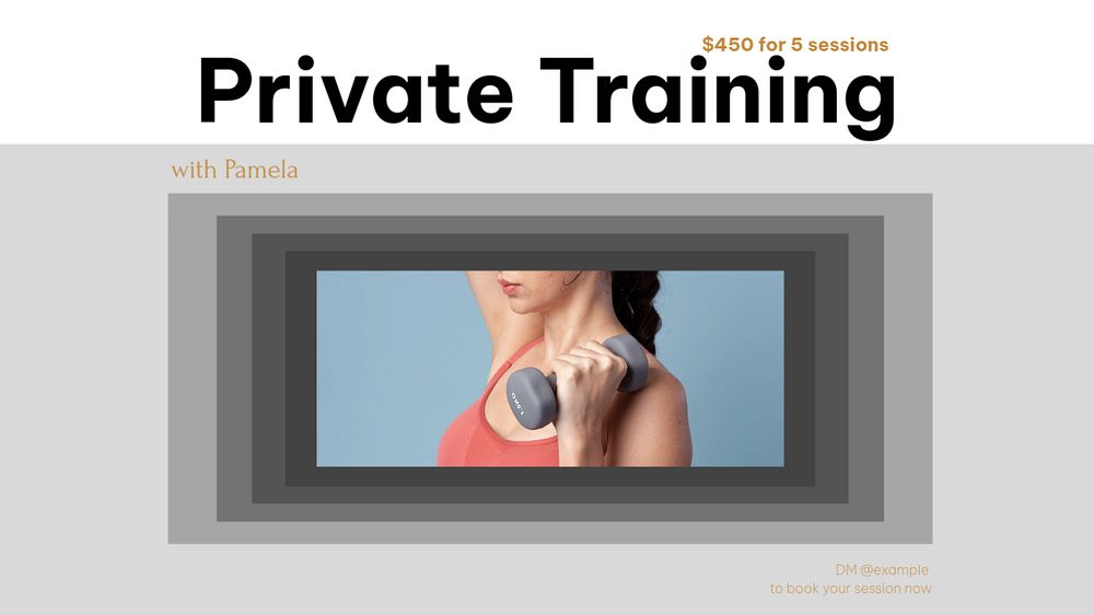 Private training blog banner template, editable design