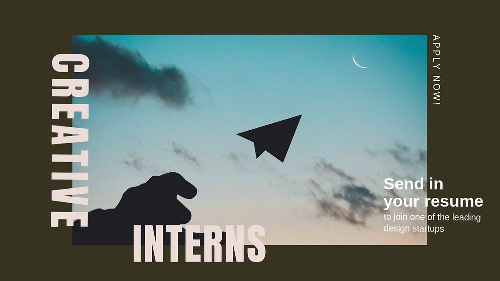 Interns hiring blog banner template, editable text & design