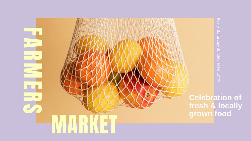 Farmers market blog banner template, editable text & design