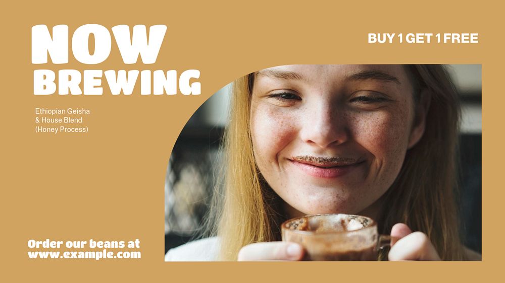 Now brewing blog banner template, editable text & design