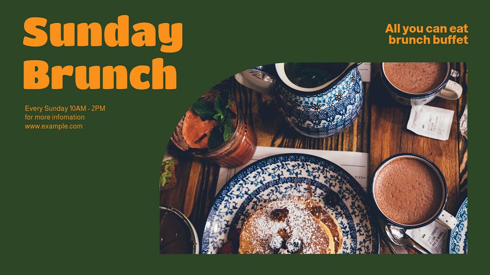 Sunday brunch  blog banner template, editable text & design