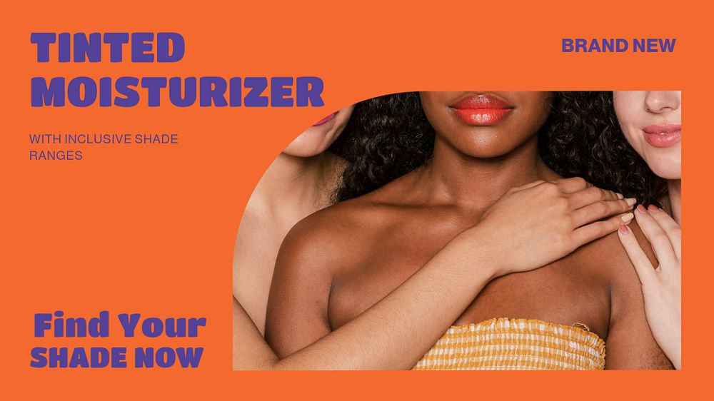 Tinted moisturizer blog banner template, editable text & design