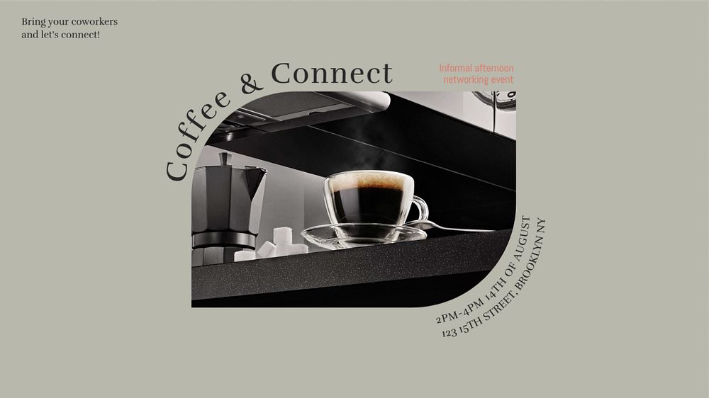 Coffee & connect blog banner template, editable design