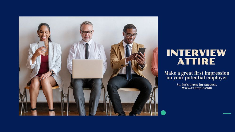 Interview attire blog banner template, editable text & design