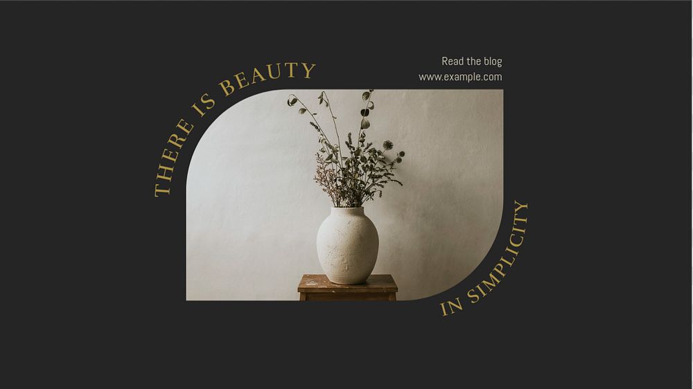 There is beauty in simplicity blog banner template, editable design