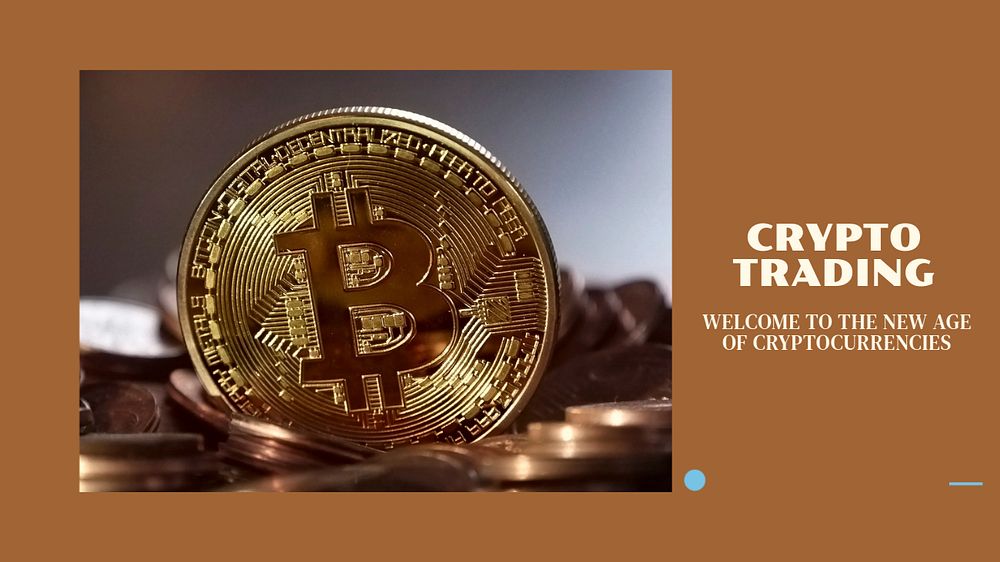 Crypto trading blog banner template, editable text & design