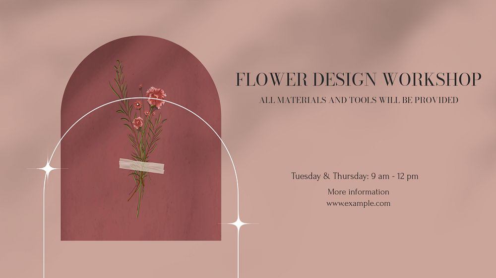 Flower blog banner template, editable design