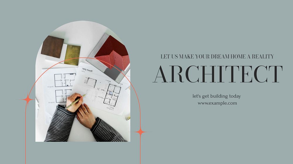 Architect service blog banner template, editable design