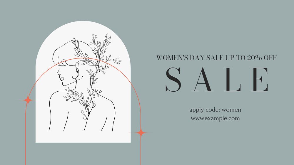 Women's day sale blog banner template, editable design