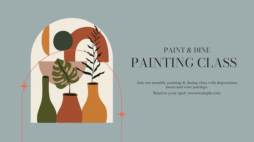 Painting class blog banner template, editable design