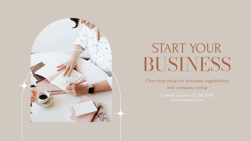 Business service blog banner template, editable design