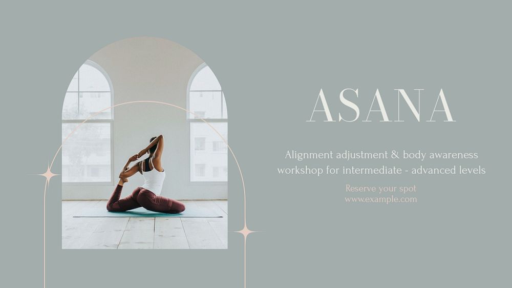 Yoga workshop blog banner template, editable design