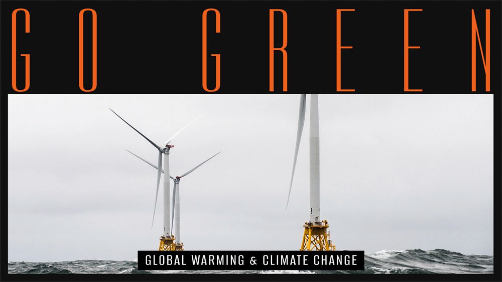 Go green blog banner template, editable text & design