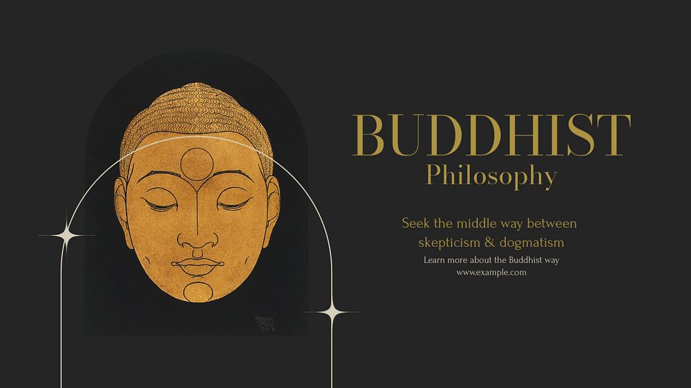 Buddha statue blog banner template, editable design