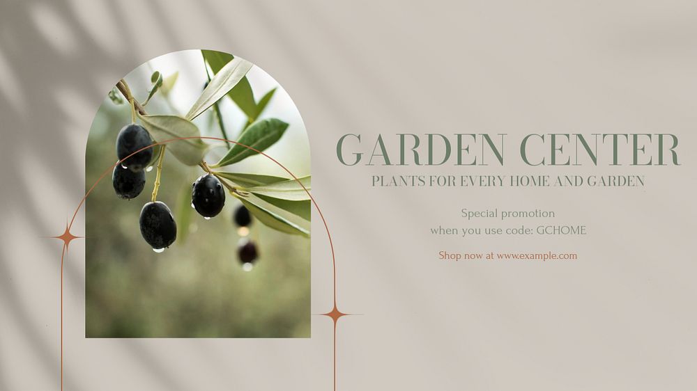 Garden center blog banner template, editable design