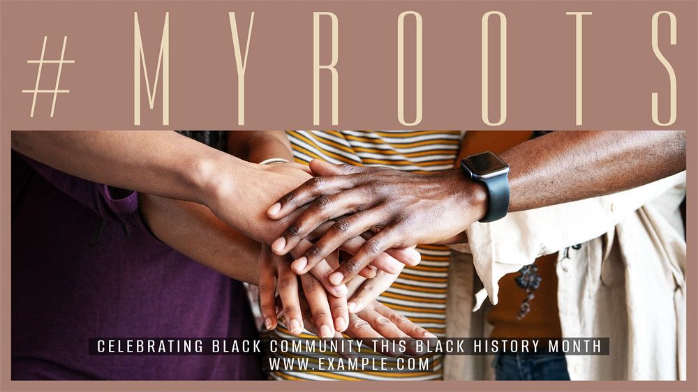 Black history month blog banner template, editable text & design