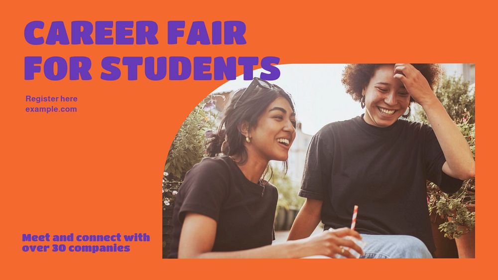 Career fair blog banner template, editable text & design