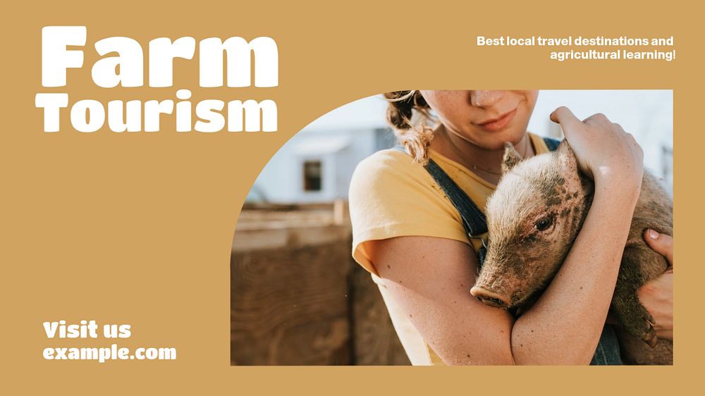 Farm tourism blog banner template, editable text & design