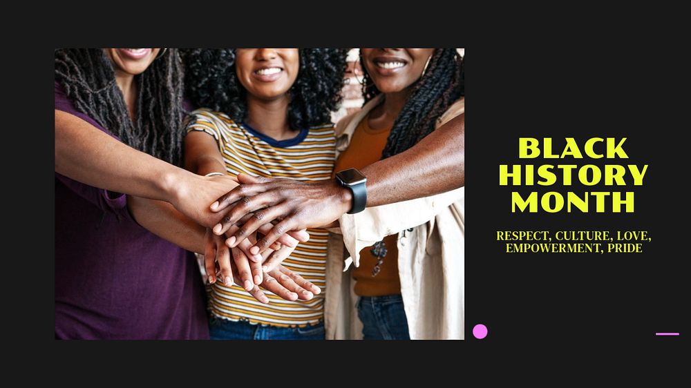 Black history month blog banner template, editable text & design