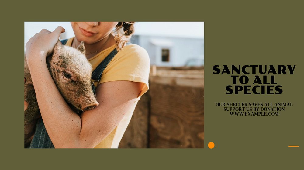 Animal sanctuary blog banner template, editable text & design