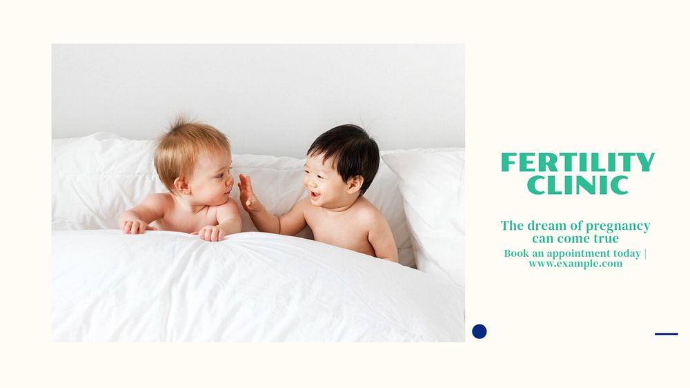 Fertility clinic blog banner template, editable text & design