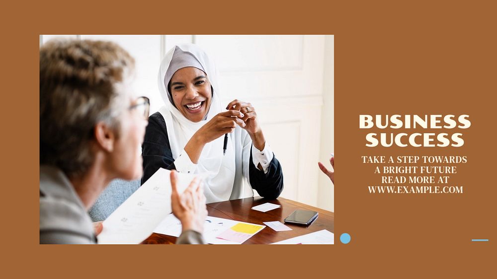 Business success blog banner template, editable text & design