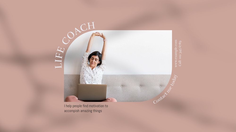 Life coach blog banner template, editable design