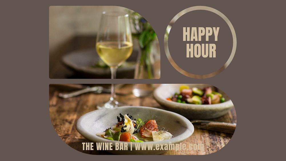 Happy hour blog banner template, editable text & design