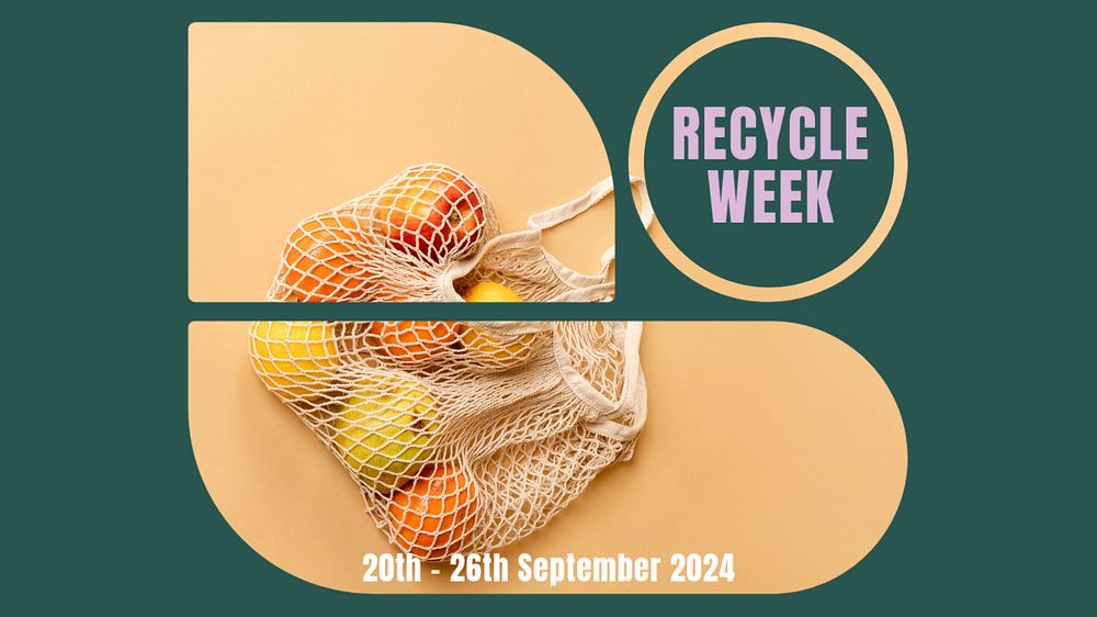 Recycle week blog banner template, editable text & design