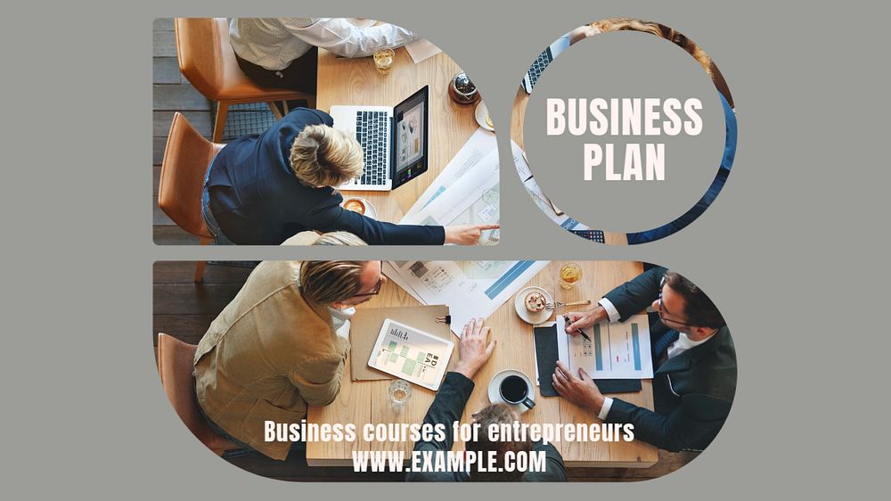 Business plan blog banner template, editable text & design