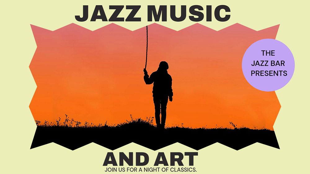 Music & art blog banner template, editable text & design