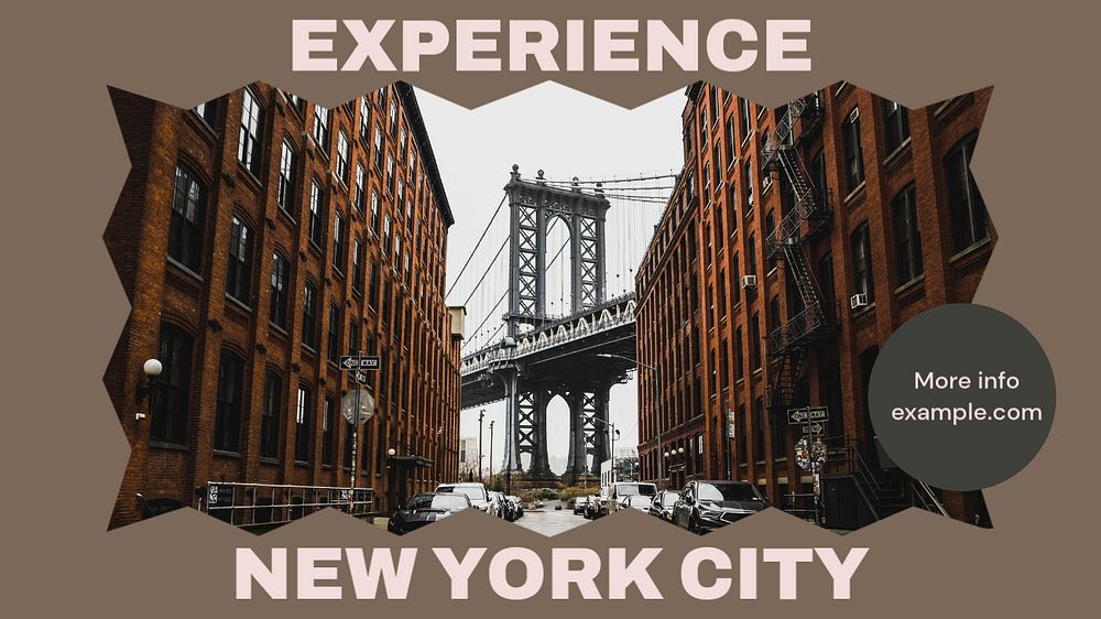 New York city blog banner template, editable text & design