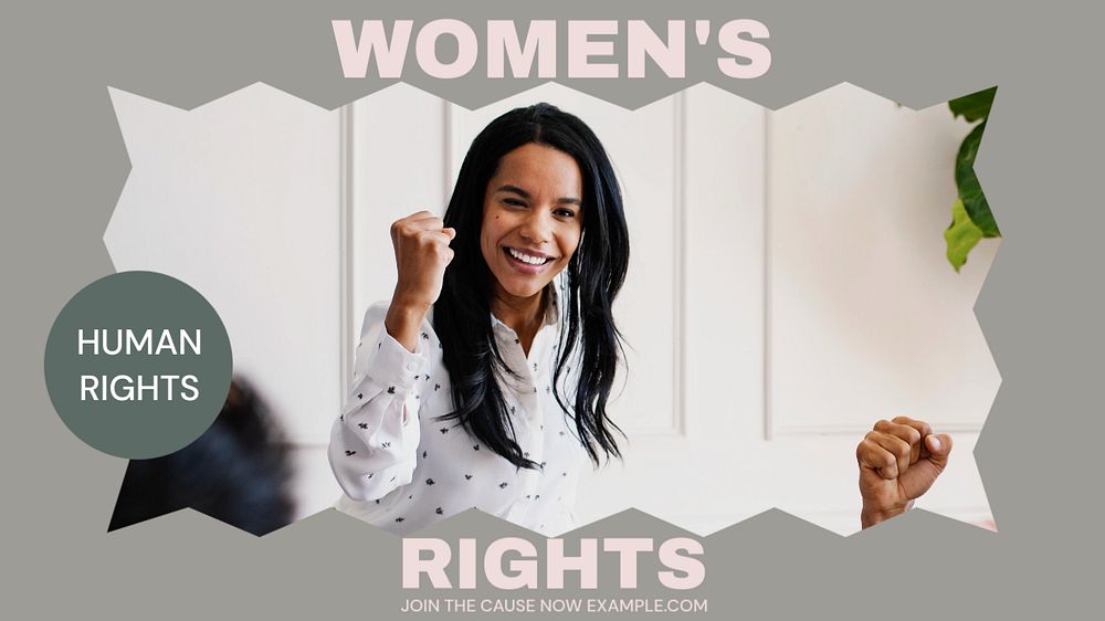 Women's rights blog banner template, editable text & design